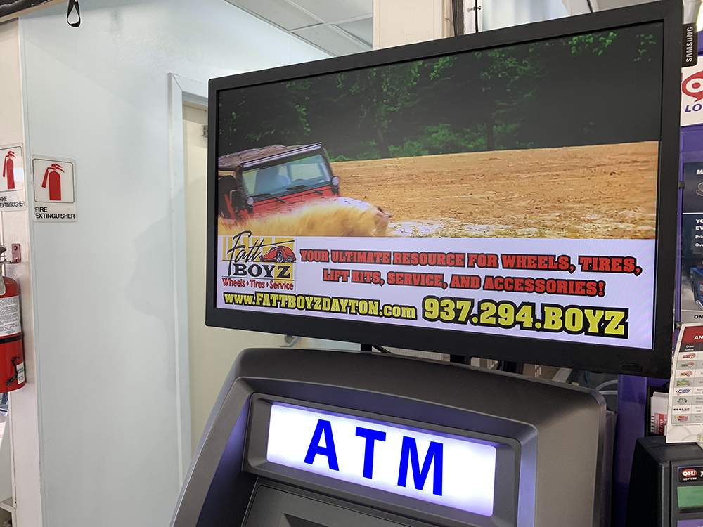 ATM Topper with SmartCast Media Ad Screen installed